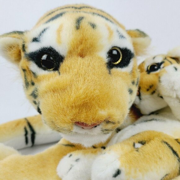 Bengal Tiger with Cub Plush Large Realistic Mom Baby Lying Down Stuffed Animal - Picture 6 of 8